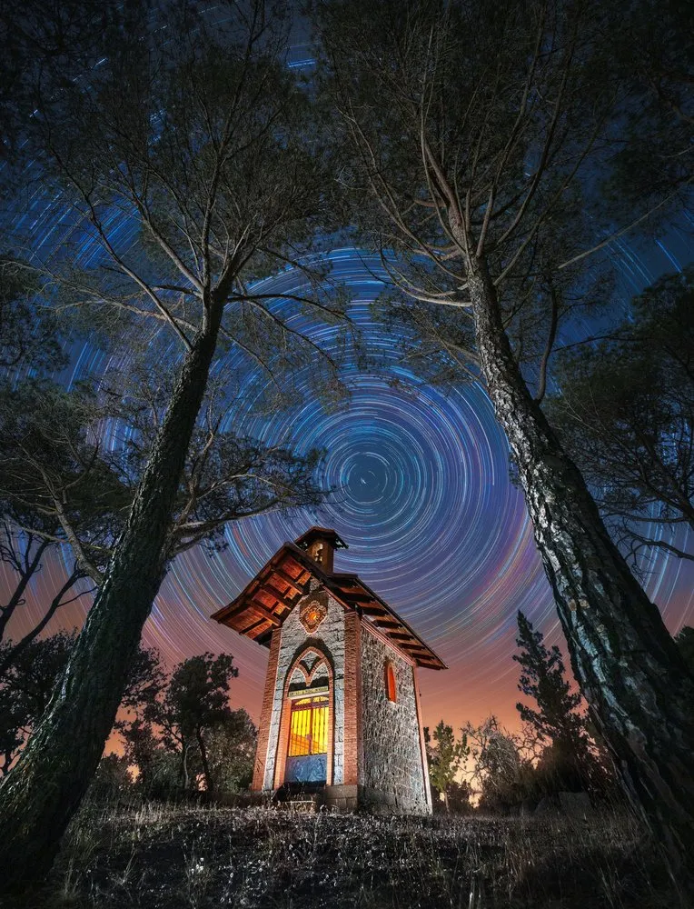 Ethereal Chapel Star Trails