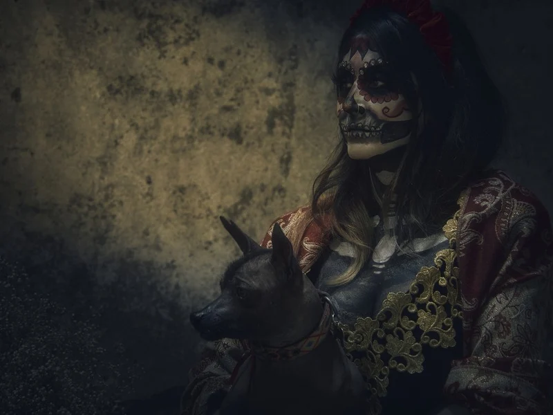 Calavera Woman and Dog