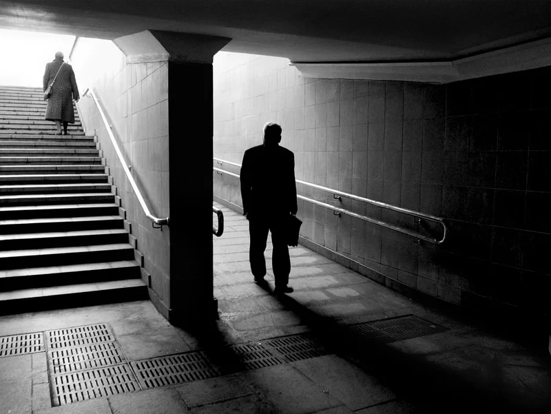 Shadows on City Stairs