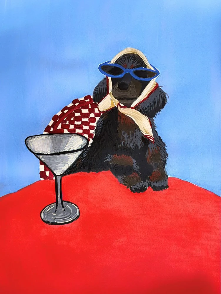 Stylish Poodle Martini