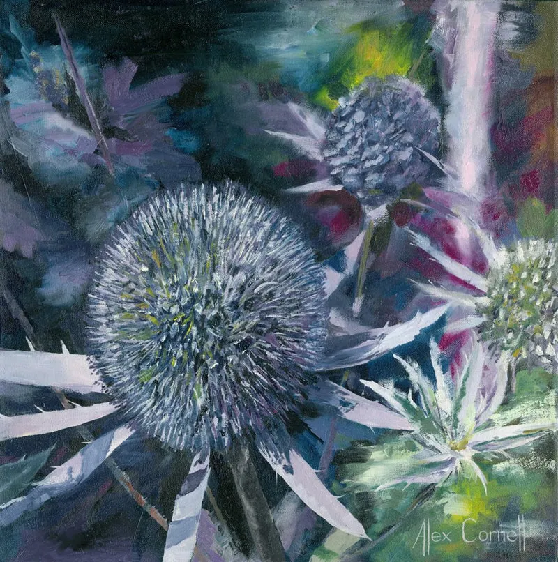 Moody Blue Thistles