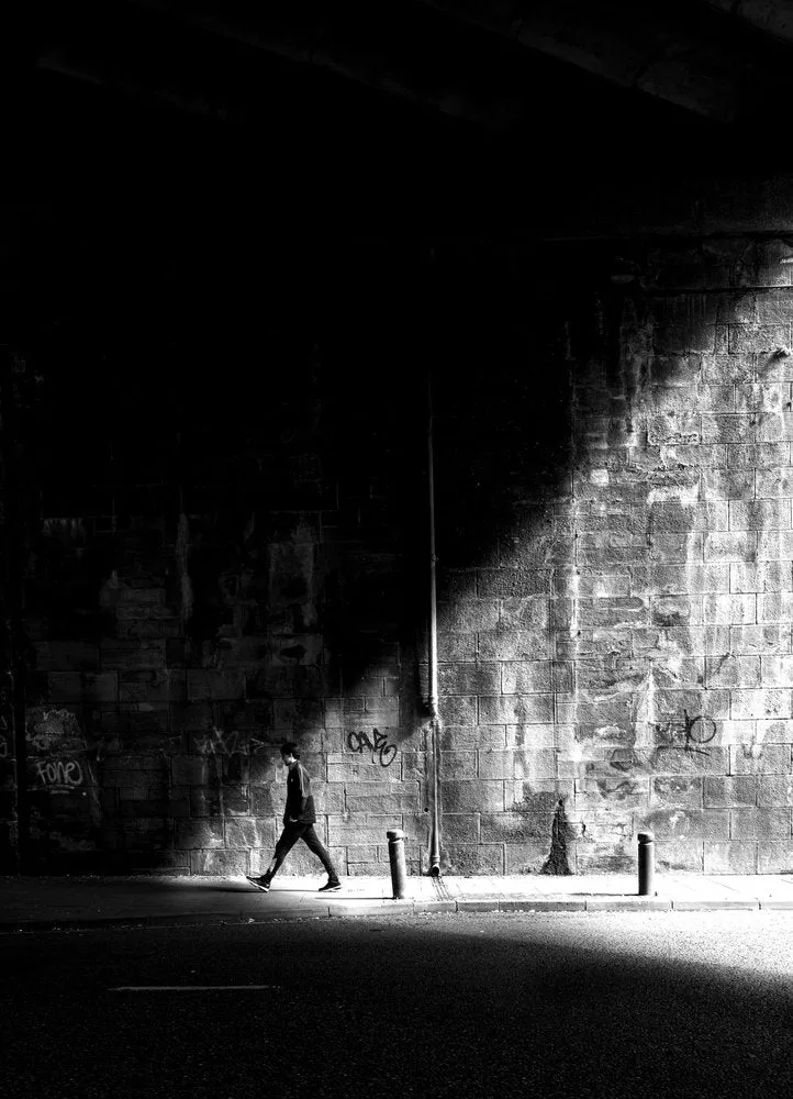 Lone Man Underpass Light