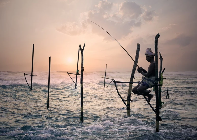 Stilt Fisherman Sunset