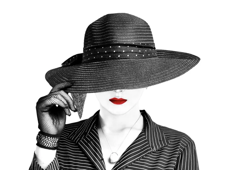 Elegant Woman Red Lips