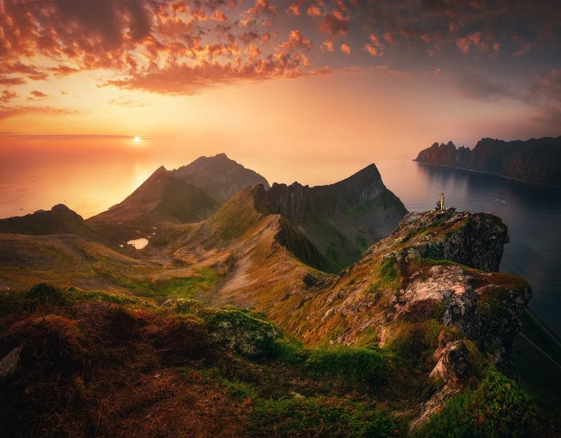 Golden Fjord Sunset View
