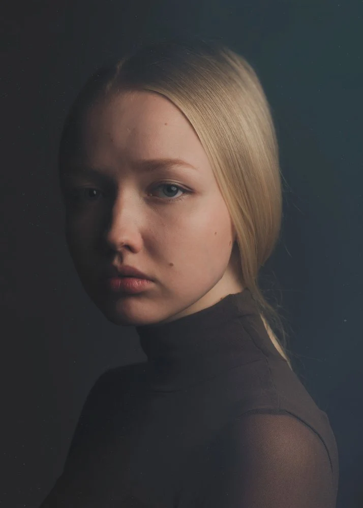 Contemplative Blonde Portrait