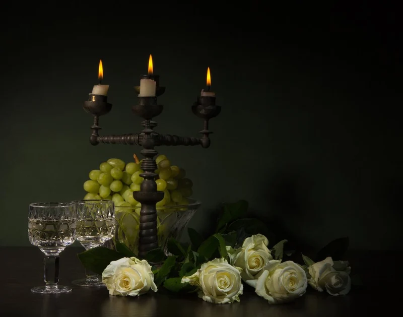 Elegant Candlelight Still Life