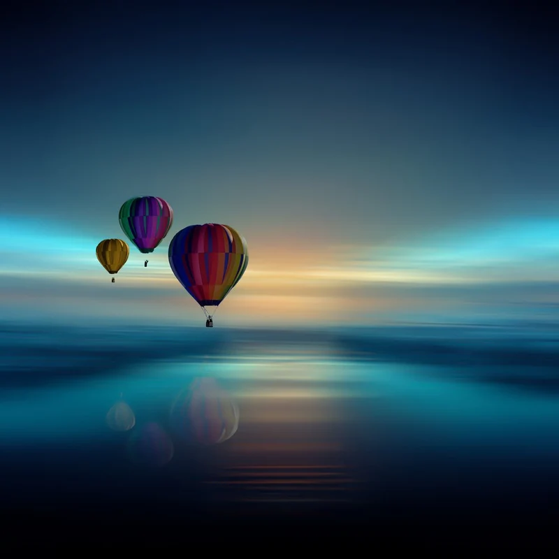 Colorful Balloons Sunset