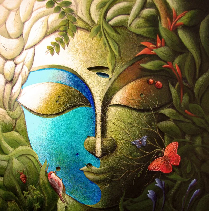 Serene Nature Face