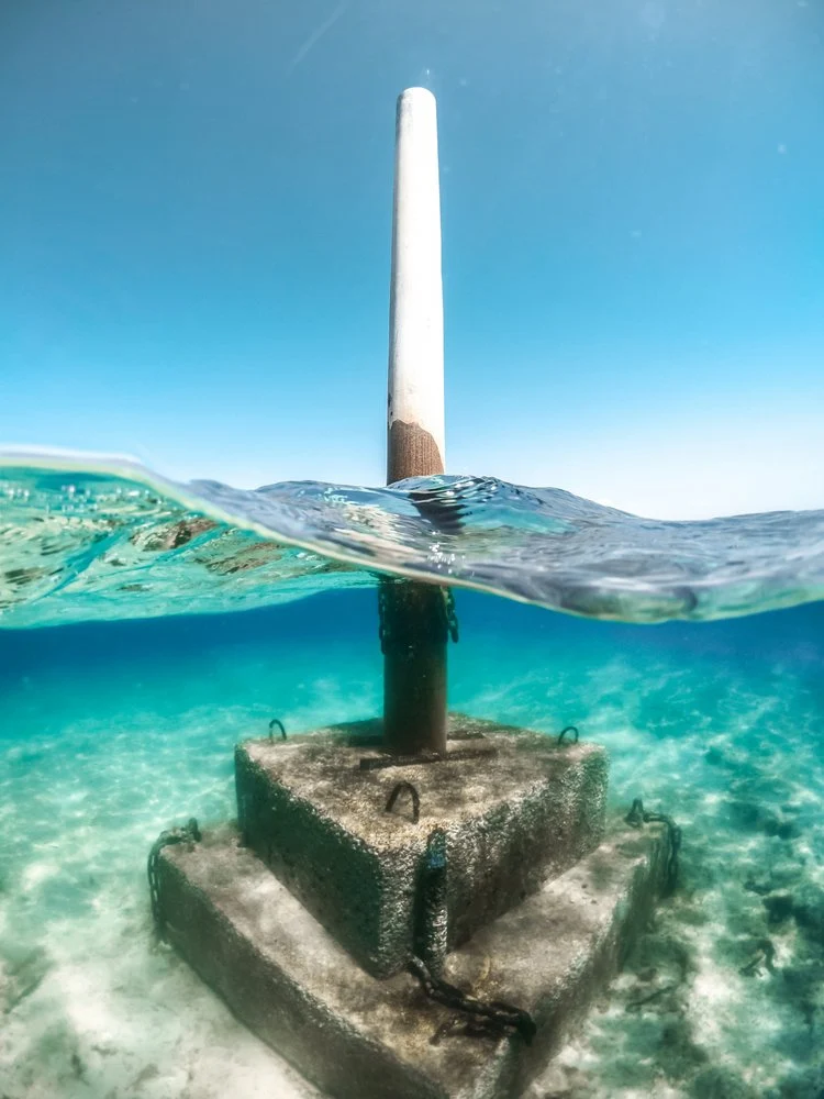 Pillar Above Below Water
