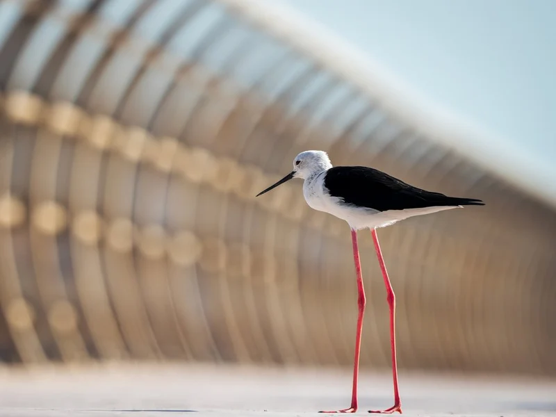 Elegant Red-Legged Stilt