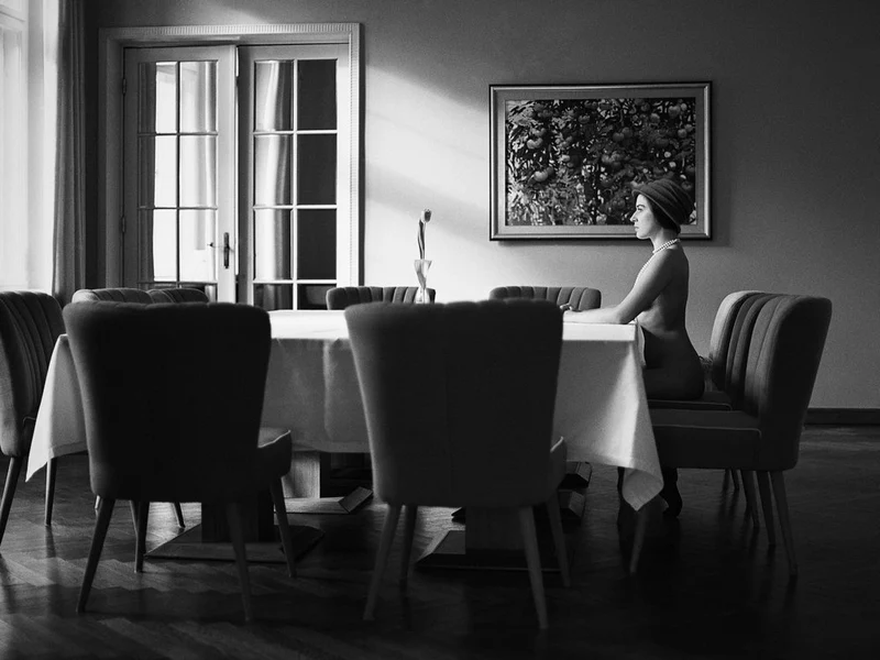 Pensive Woman Dining Room
