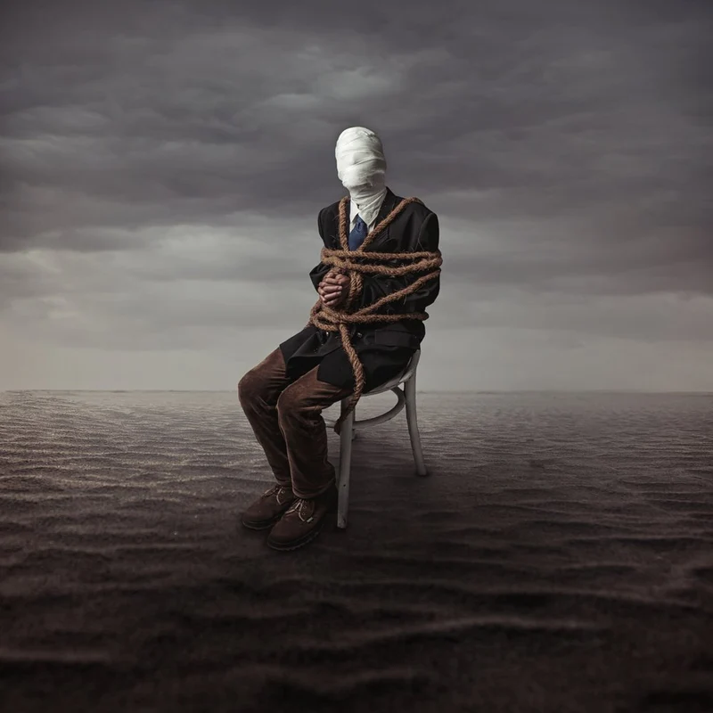 Bound Man Stormy Sky