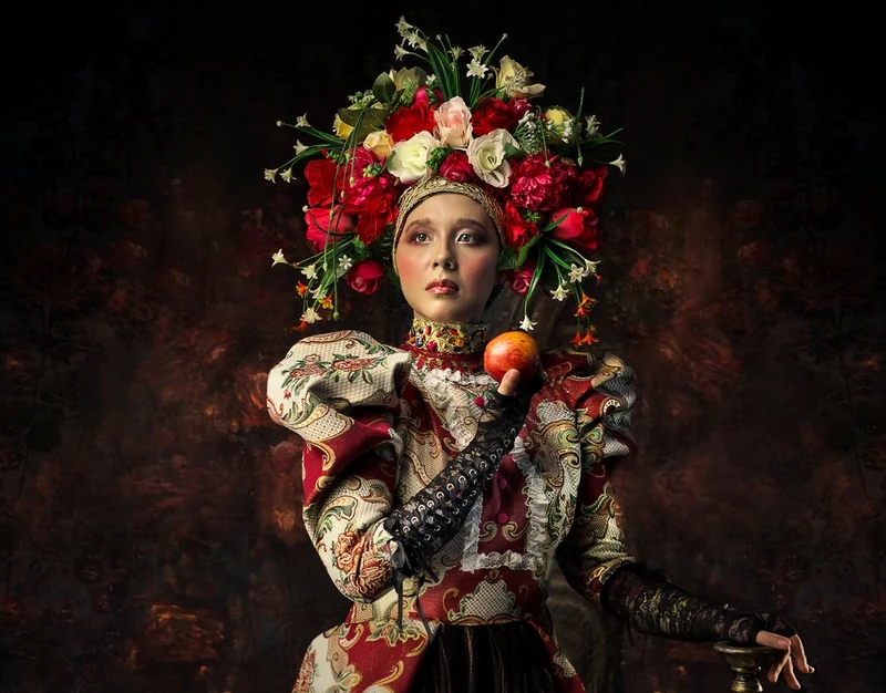 Regal Floral Portrait