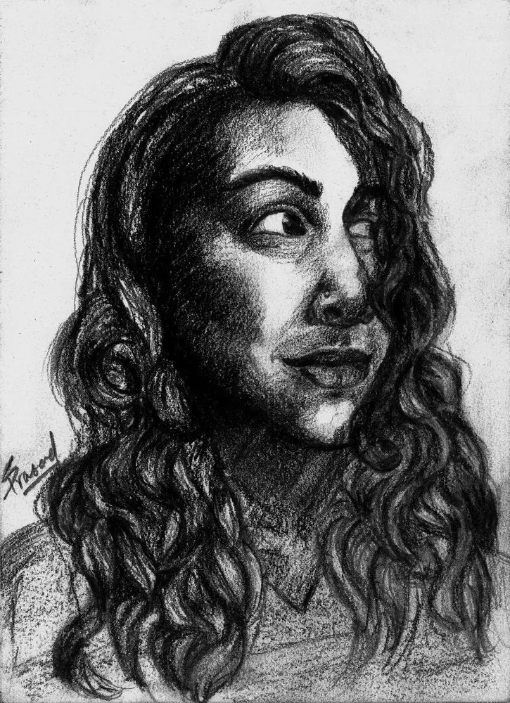 Dramatic Charcoal Portrait