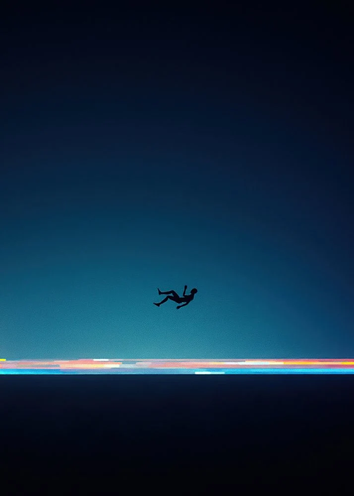 Solitary Figure Cosmic Horizon