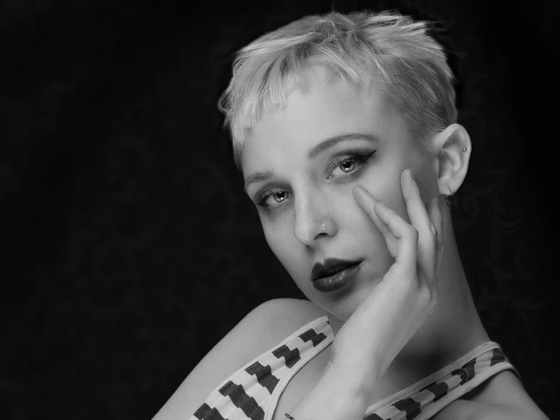 Intense Blonde Woman