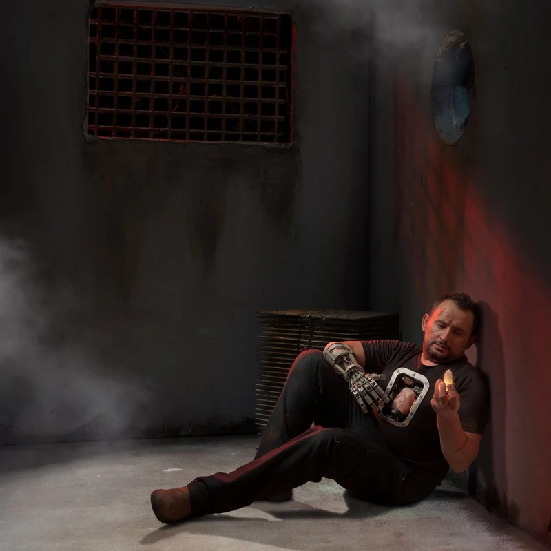 Bionic Man in Dark Cell