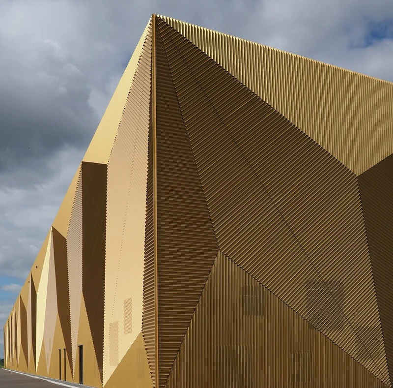 Golden Geometric Facade