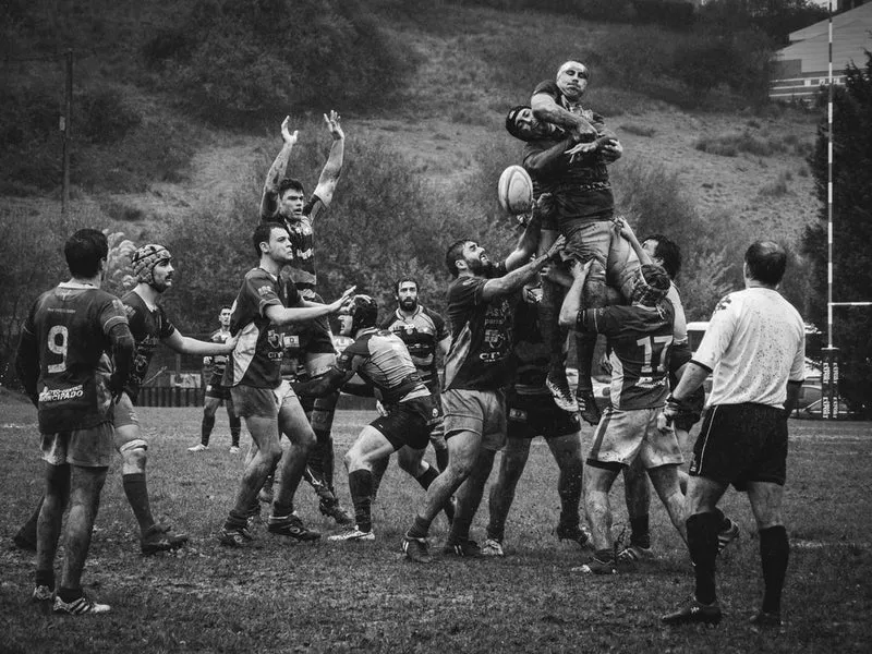 Rugby Lineout Action