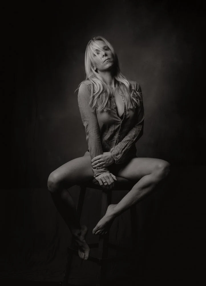 Contemplative Blonde Portrait