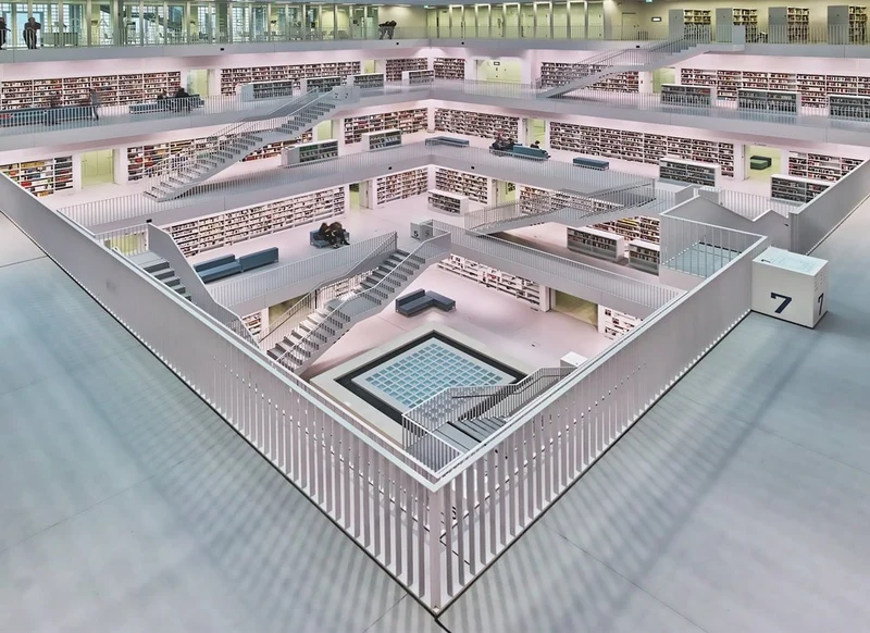 Grand Modern Library Interior