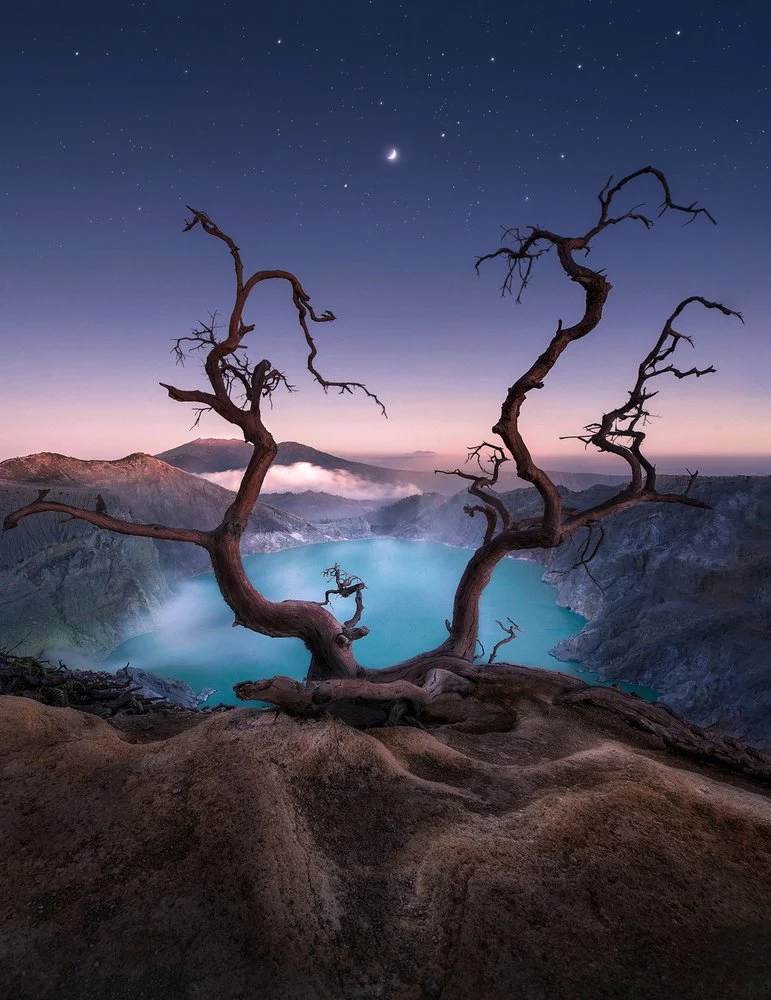 Twilight Crater Lake View