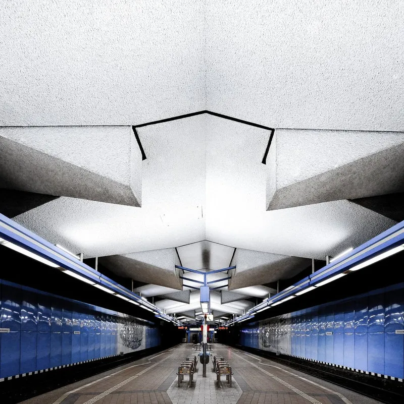 Blue Subway Station