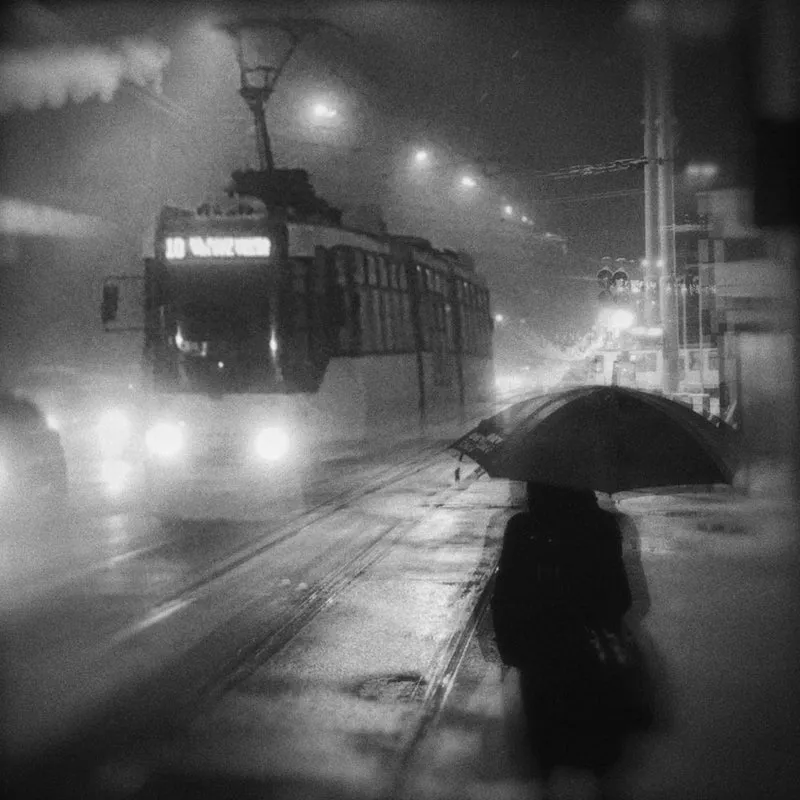 Rainy City Tram Night
