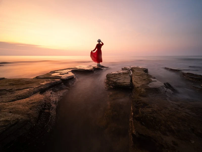 Sunset Red Dress Coast