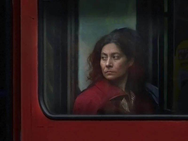 Pensive Woman In Transit