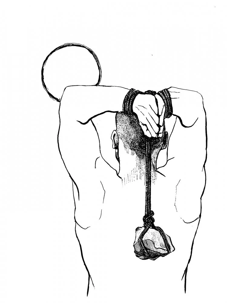 Tied Man Heavy Stone