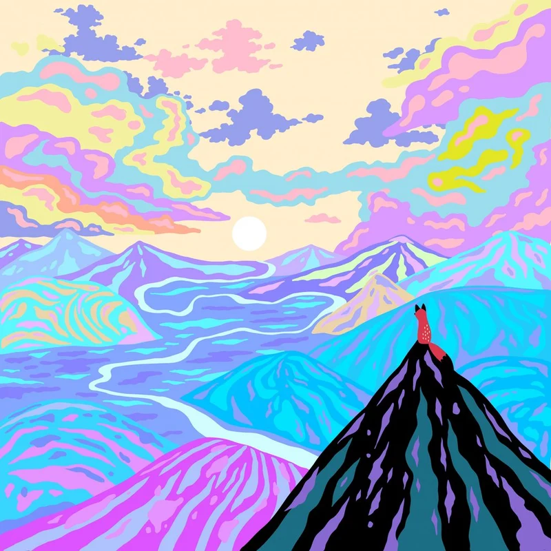 Fox on Dreamy Mountains