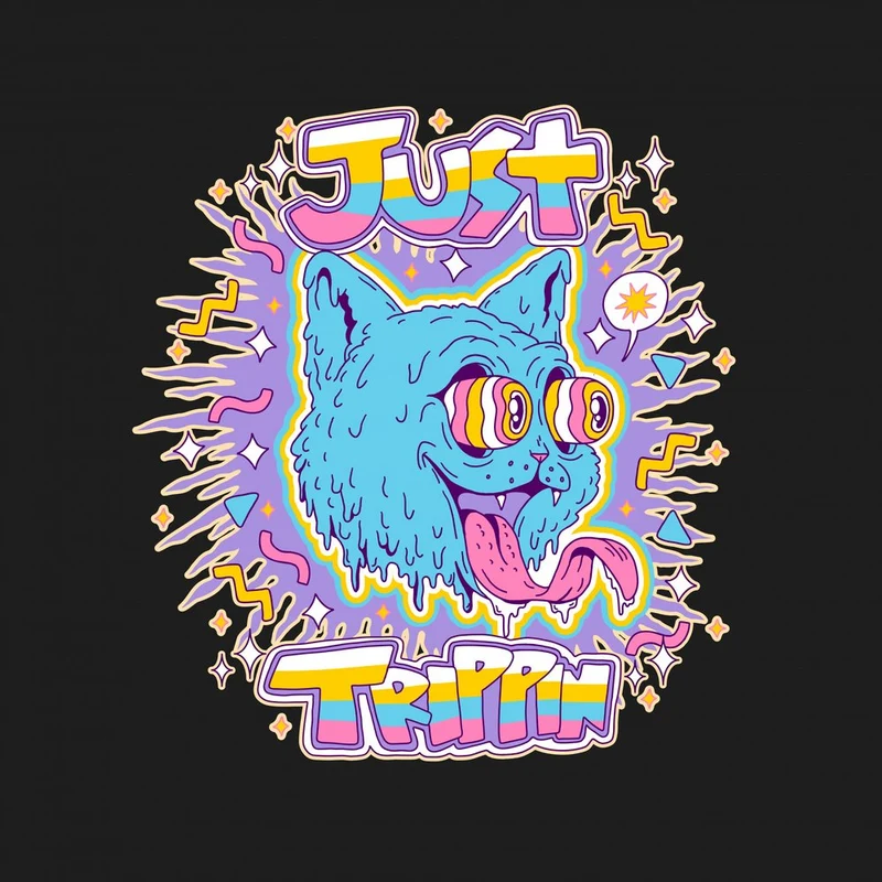 Psychedelic Trippy Cat