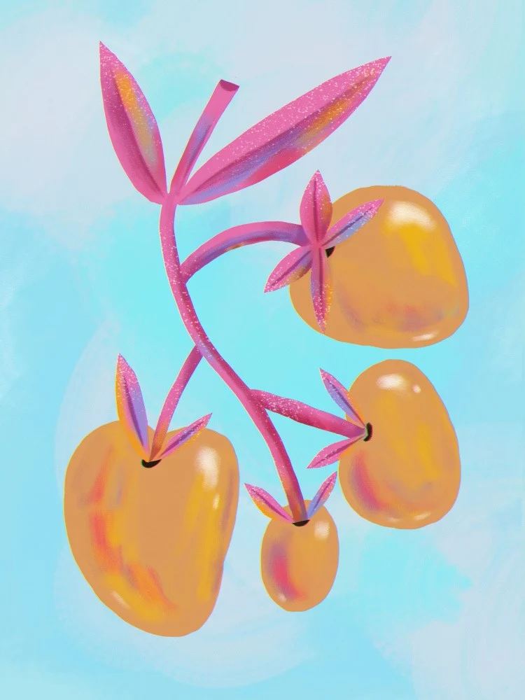 Stylized Yellow Fruits