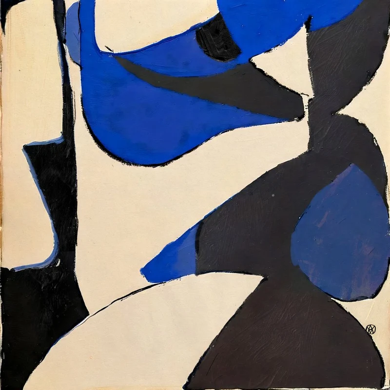 Abstract Blue Black Shapes