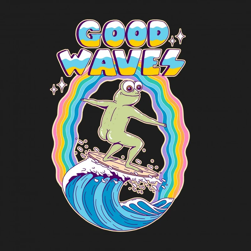 Good Waves Surfing Frog