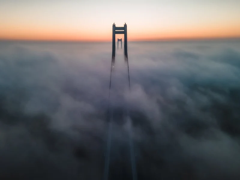 Foggy Bridge Sunrise