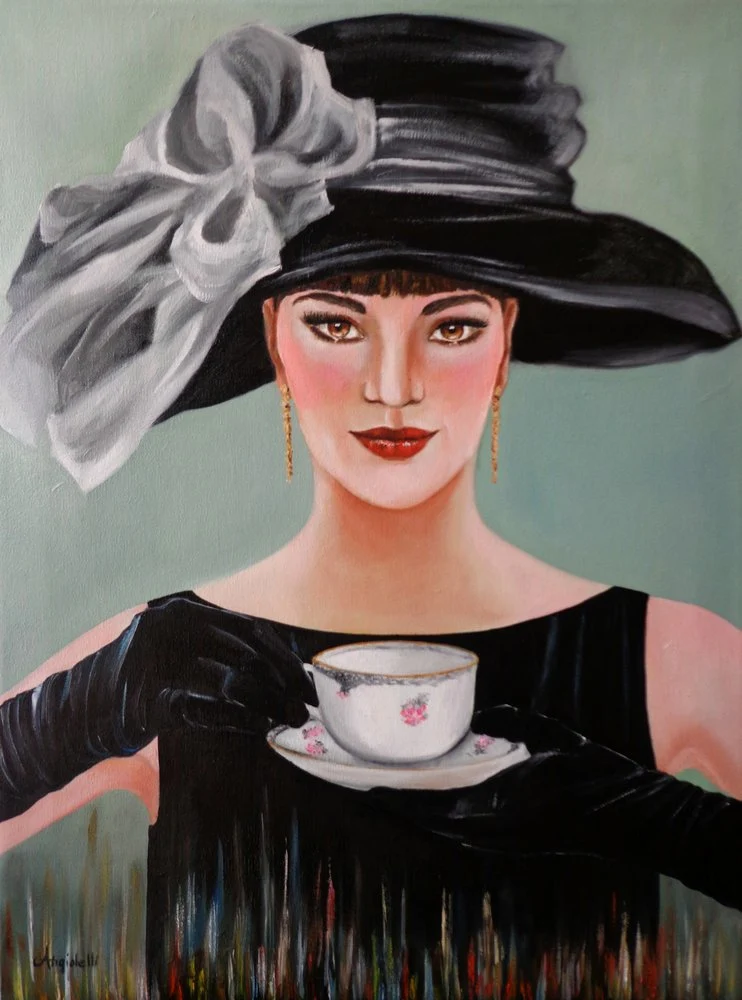 Elegant Lady with Tea