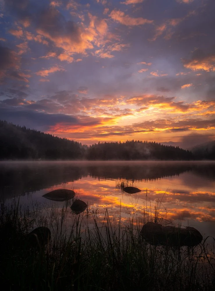 Vibrant Sunset Lake