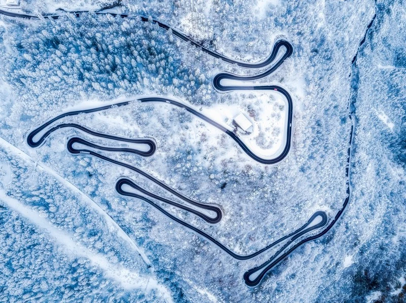 Winding Winter Mountain Road