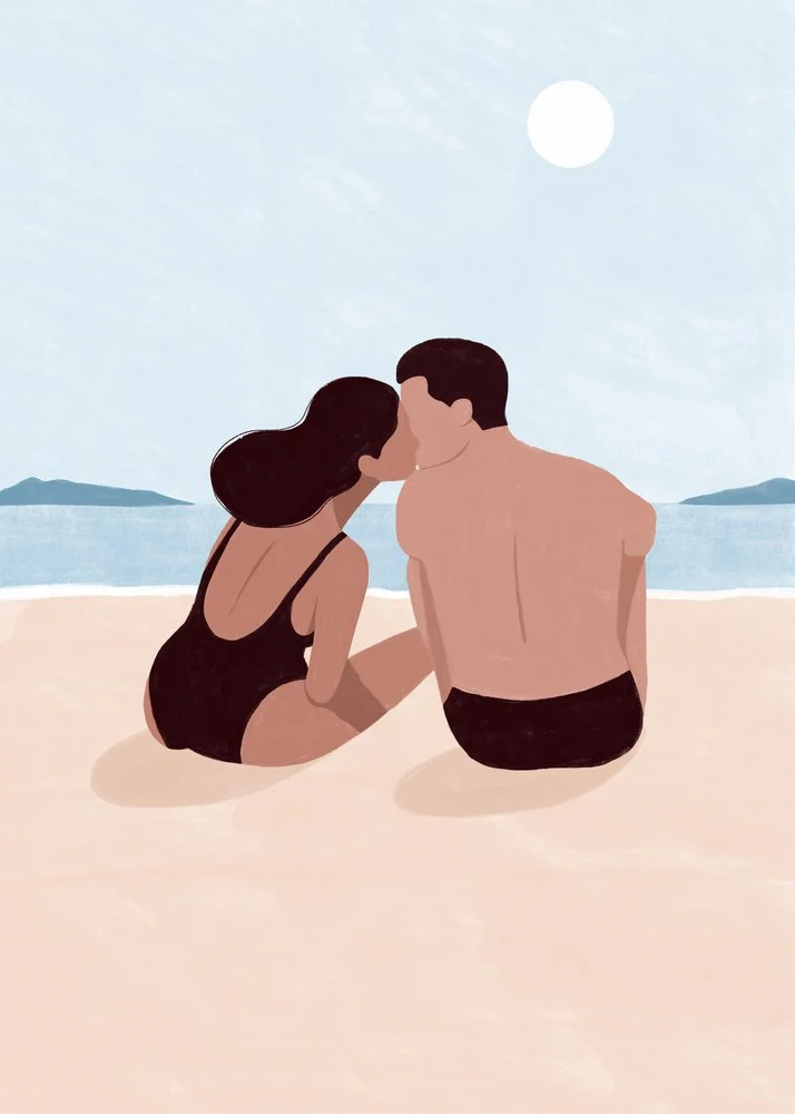 Romantic Beach Kiss