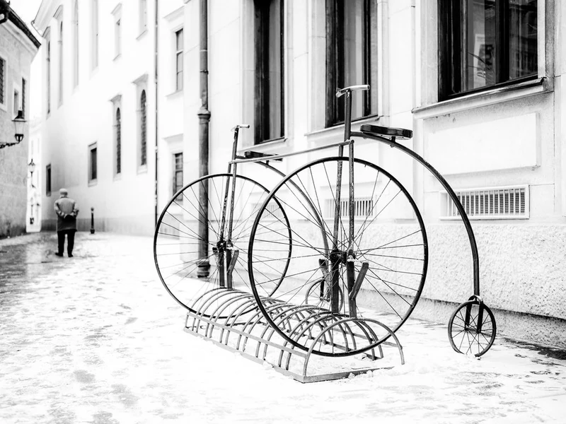 Vintage Winter Penny-Farthings
