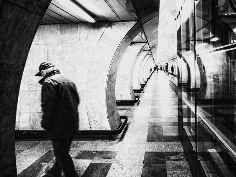 Solitary Subway Walker