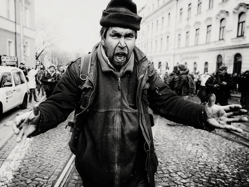 Angry Man Shouts