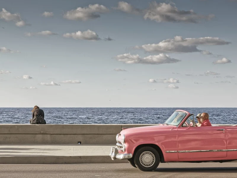 Pink Car Seaside Journey