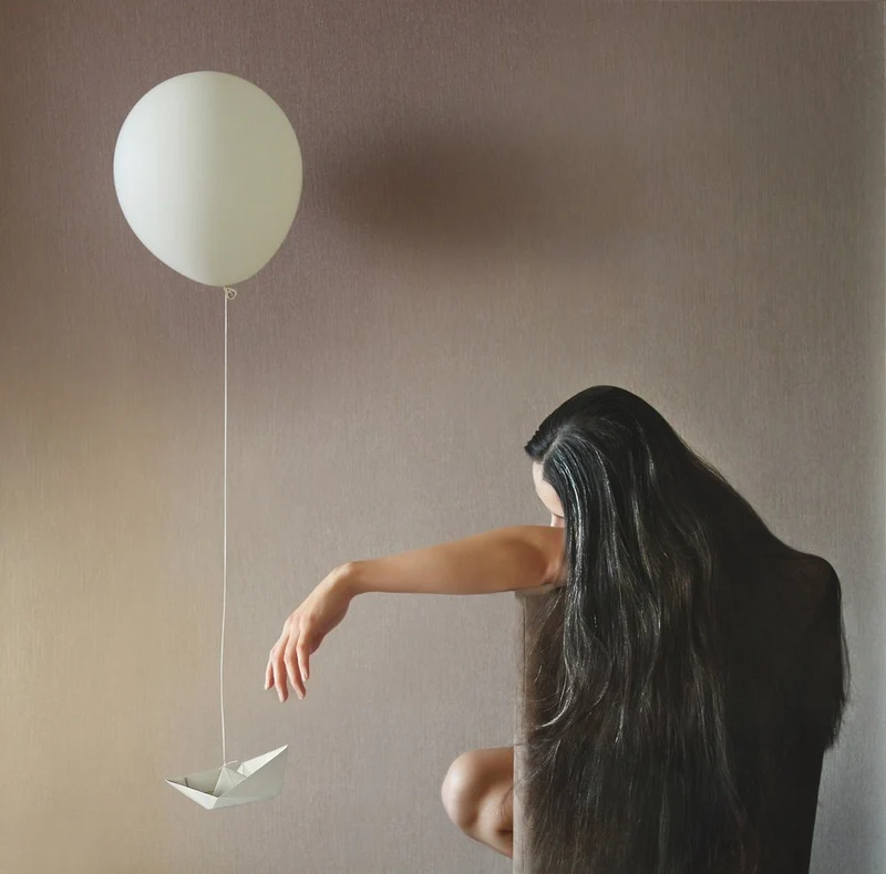 Woman and Paper Boat