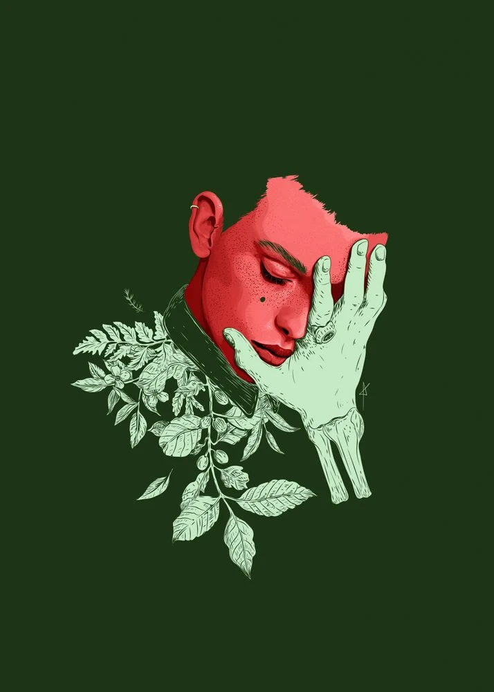 Contemplative Botanical Portrait