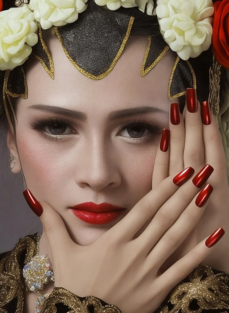 Ornate Beauty Red Nails