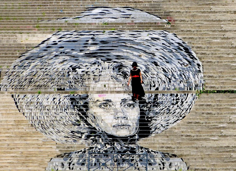 Woman Walking Mural